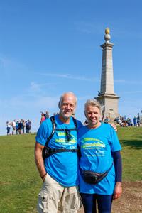 Walkers pose at Coombe Hill
