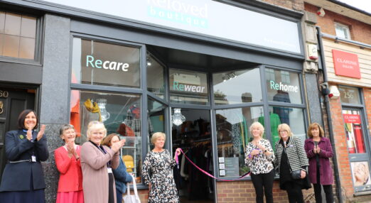Group of ladies celebrate opening of Rennie Grove Reloved Boutique in Berkhamsted