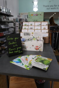 Plantable cards in a Rennie Grove shop