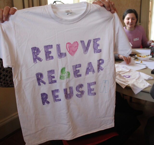 T-shirt with the caption - Relove, Re-wear, Re-use